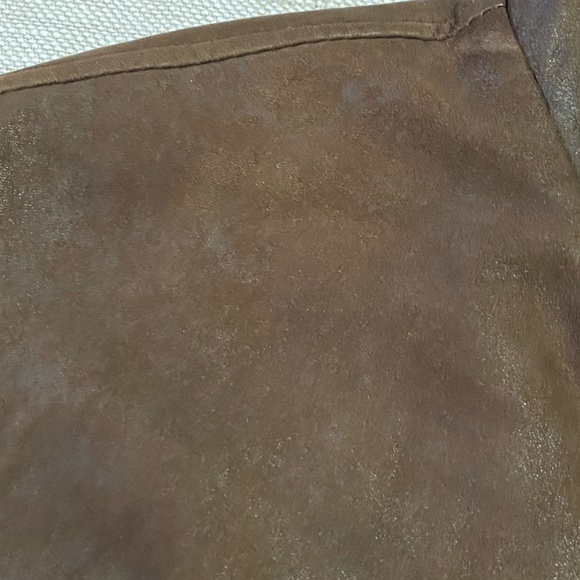 Mens Columbia Brown Soft Leather Zip Up Mock Neck Cotton Lined Casual Coat. Sz-L - Picture 15 of 16